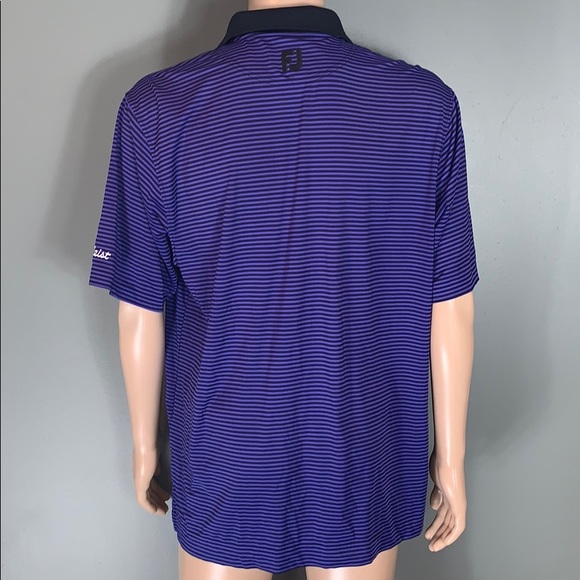 FootJoy Mens Purple Stripe Performance Polo SZ.L - Picture 5 of 5